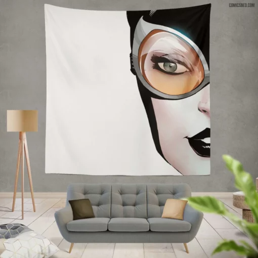 Catwoman Feline Temptress of the Night Comic Wall Tapestry