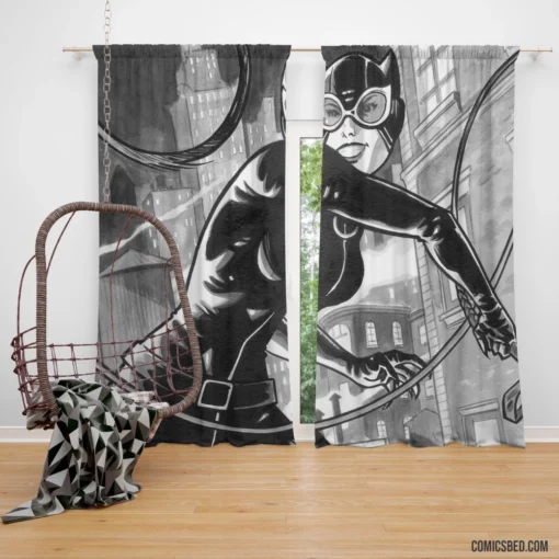 Catwoman Gotham Stealthy Cat Comic Curtain