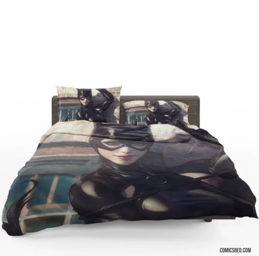 Catwoman Green Eyes DC Enigma Comic Bedding Set