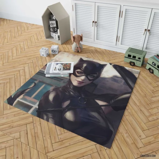 Catwoman Green Eyes DC Enigma Comic Rug 1