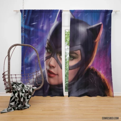 Catwoman Lipstick DC Feline Comic Curtain