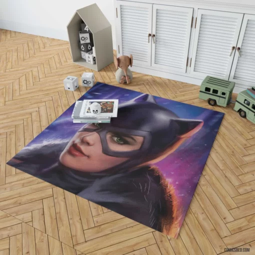 Catwoman Lipstick DC Feline Comic Rug 1