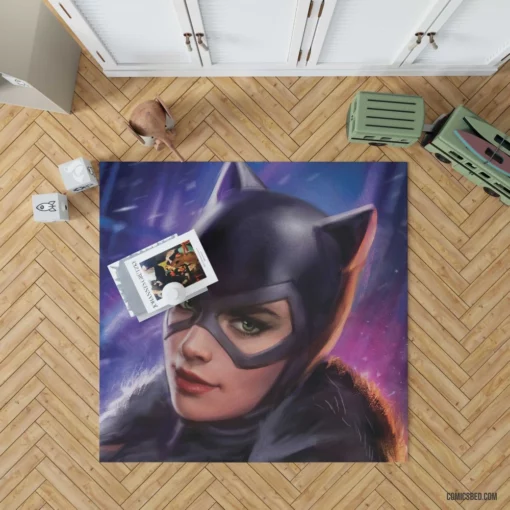 Catwoman Lipstick DC Feline Comic Rug