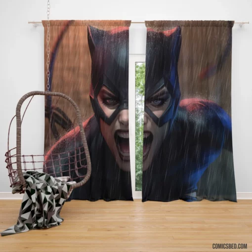 Catwoman Rain DC Mysterious Thief Comic Curtain