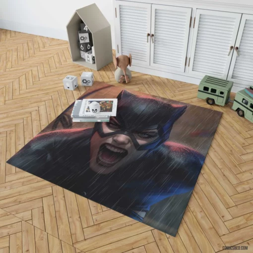 Catwoman Rain DC Mysterious Thief Comic Rug 1