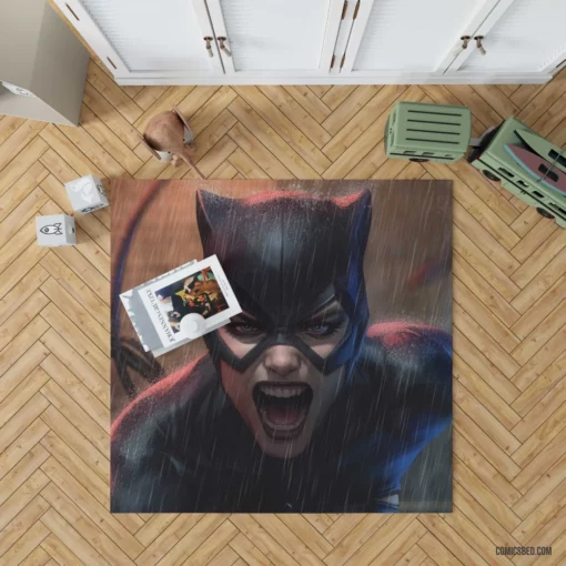 Catwoman Rain DC Mysterious Thief Comic Rug