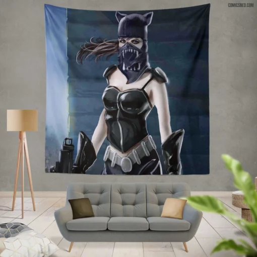 Catwoman Unmasked DC Elusive Felon Comic Wall Tapestry