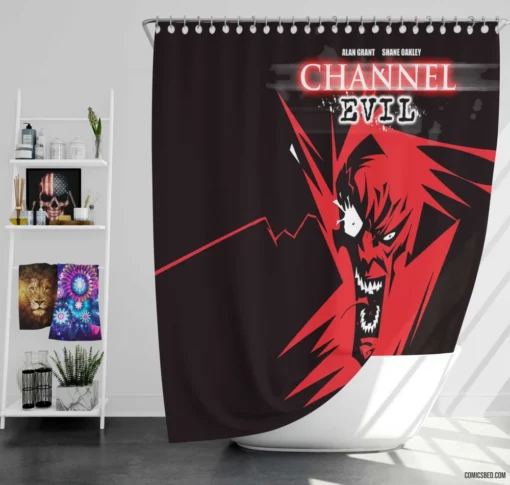 Channel Evil Dark Forces Unleashed Comic Shower Curtain