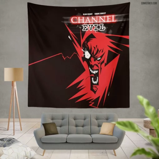 Channel Evil Dark Forces Unleashed Comic Wall Tapestry