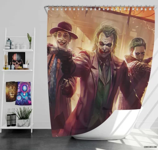 Chaos Master Joker DC Unleashing Mayhem Comic Shower Curtain