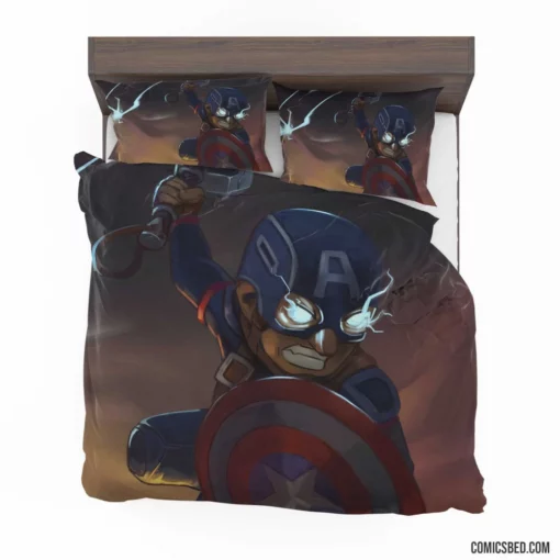 Chibi Captain America Marvel Hero Comic Bedding Set 1