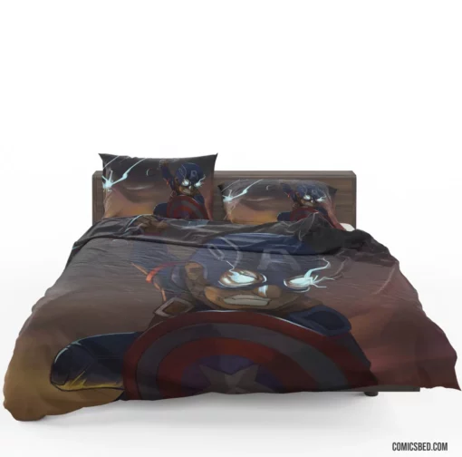 Chibi Captain America Marvel Hero Comic Bedding Set