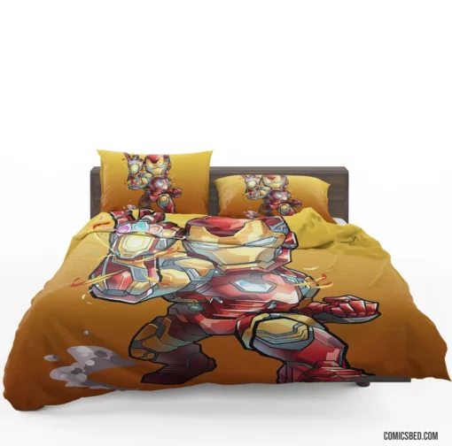 Chibi Iron Man Marvel Playful Avenger Comic Bedding Set