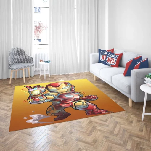 Chibi Iron Man Marvel Playful Avenger Comic Rug 2