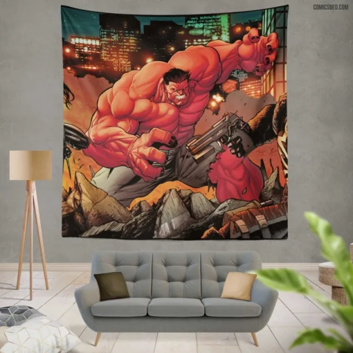 Circle of Four Heroic Unity Comic Wall Tapestry