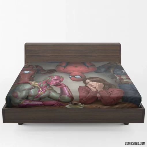 Civil War Artwork Heroic Clash Comic Fitted Sheet