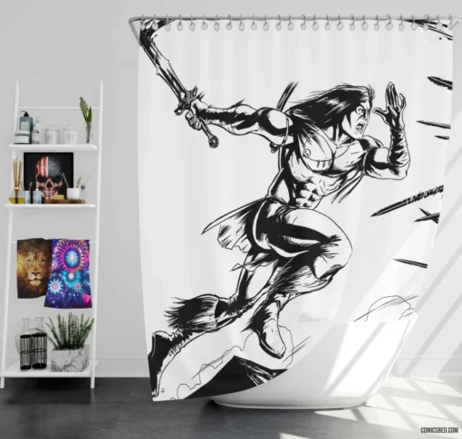 Conan Barbarian Adventure Comic Shower Curtain