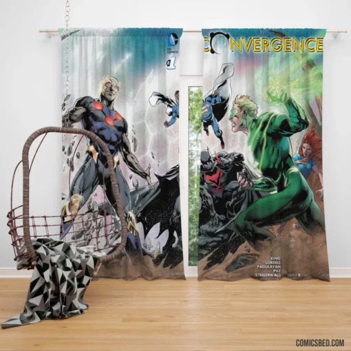 Convergence Flash Superman Batman Green Lantern DC Comics Curtain