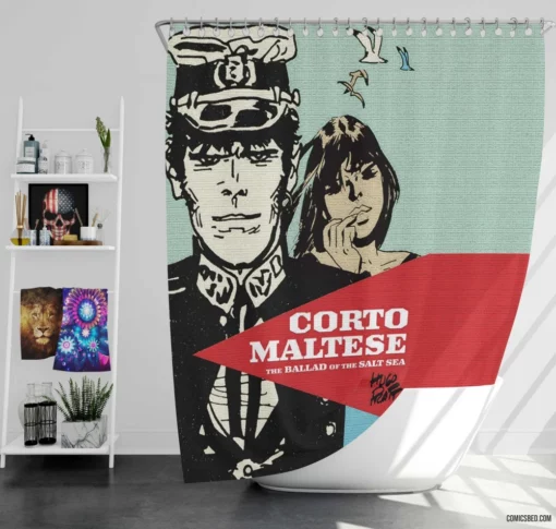 Corto Maltese Adventurer Tales Comic Shower Curtain