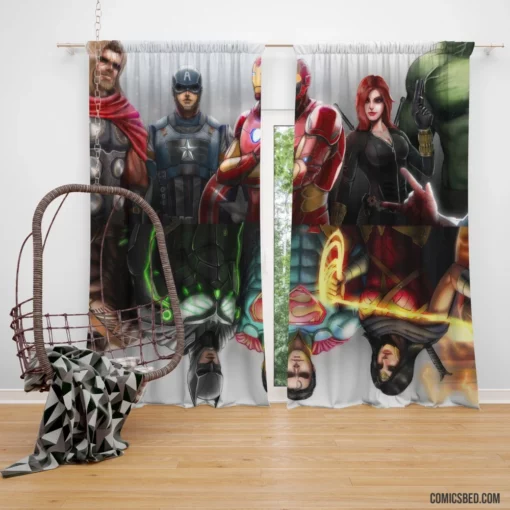 Crossover Avengers vs. Justice League Comic Curtain