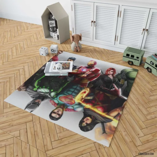 Crossover Avengers vs. Justice League Comic Rug 1