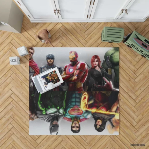 Crossover Avengers vs. Justice League Comic Rug