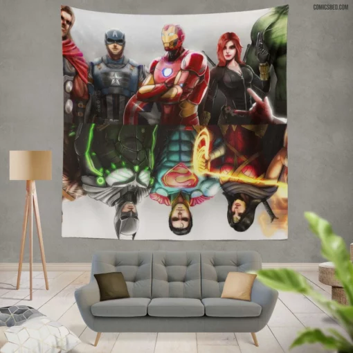 Crossover Avengers vs. Justice League Comic Wall Tapestry