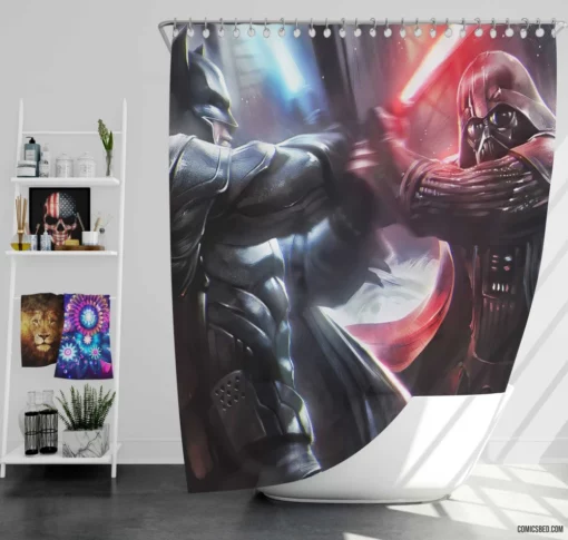 Crossover Batman Darth Vader Epic Duo Comic Shower Curtain