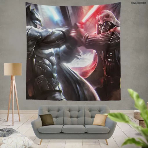 Crossover Batman Darth Vader Epic Duo Comic Wall Tapestry