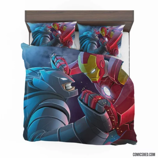 Crossover Batman Iron Man Heroes Comic Bedding Set 1