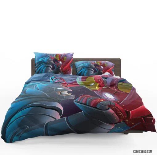 Crossover Batman Iron Man Heroes Comic Bedding Set