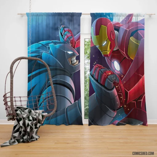 Crossover Batman Iron Man Heroes Comic Curtain