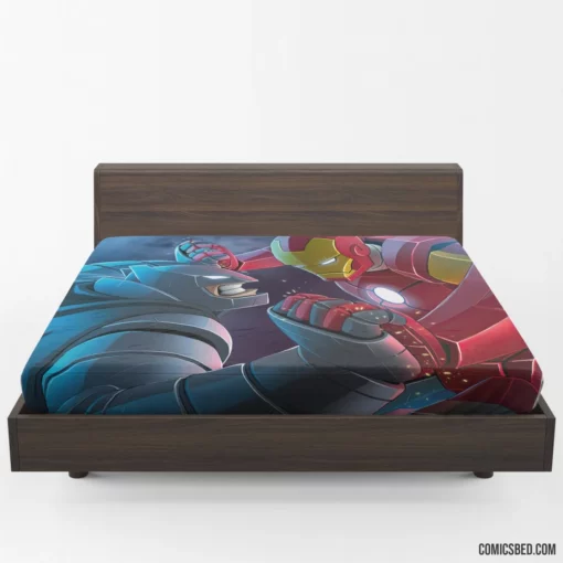 Crossover Batman Iron Man Heroes Comic Fitted Sheet