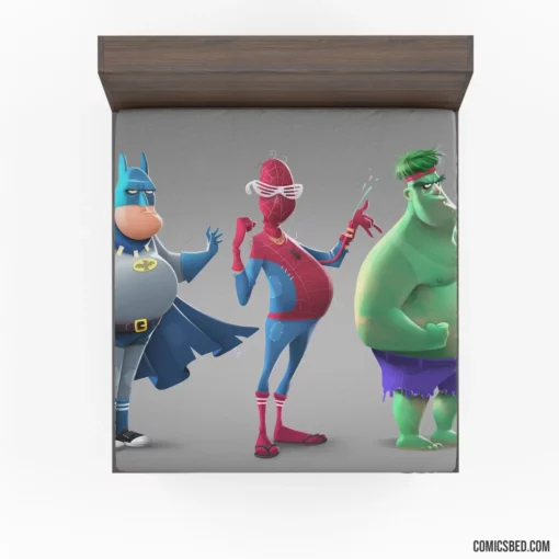 Crossover Batman Spider-Man Hulk Dynamic Team Comic Fitted Sheet 1