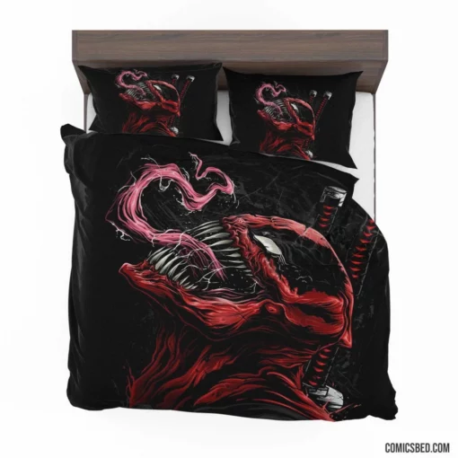 Crossover Deadpool Venom Heroic Showdown Comic Bedding Set 1