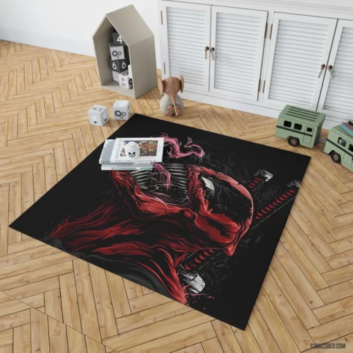 Crossover Deadpool Venom Heroic Showdown Comic Rug 1