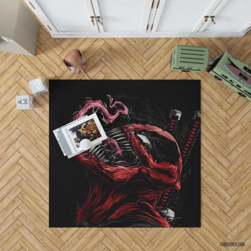 Crossover Deadpool Venom Heroic Showdown Comic Rug