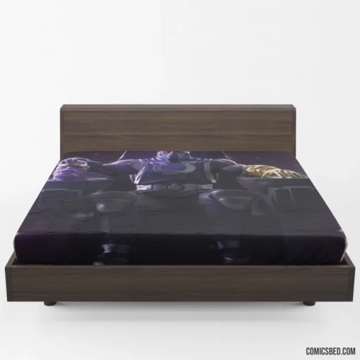 Crossover Thanos Darkseid Epic Confrontation Comic Fitted Sheet