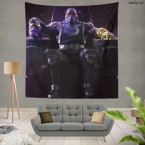 Crossover Thanos Darkseid Epic Confrontation Comic Wall Tapestry