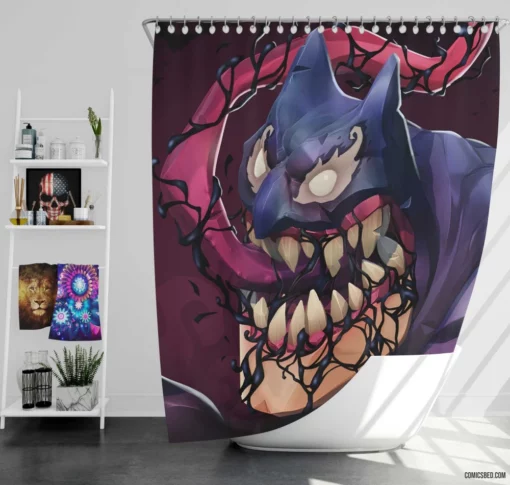 Crossover Venom Batman Heroes Comic Shower Curtain