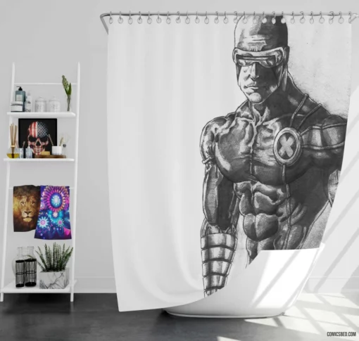 Cyclops Optic Blast Hero Comic Shower Curtain