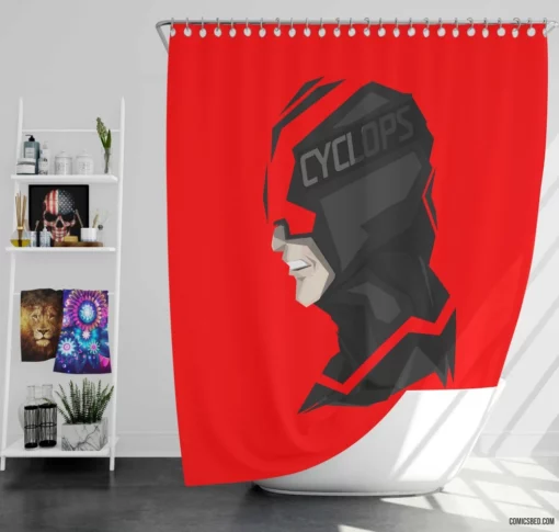 Cyclops Unleashed Marvel Optic Blaster Comic Shower Curtain