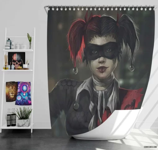 DC Blonde Jester Harley Quinn Chronicles Comic Shower Curtain