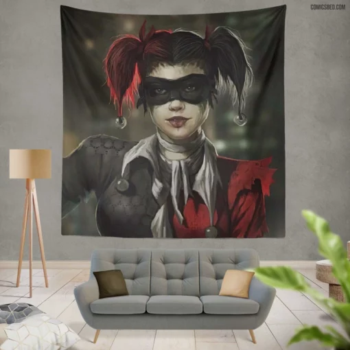 DC Blonde Jester Harley Quinn Chronicles Comic Wall Tapestry