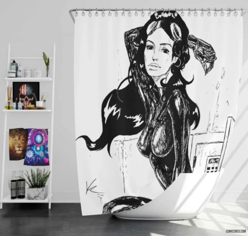 DC Catwoman Master of Intrigue Comic Shower Curtain