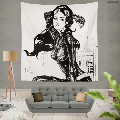 DC Catwoman Master of Intrigue Comic Wall Tapestry