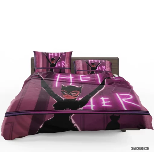 DC Catwoman Stealthy and Seductive Comic Bedding Set