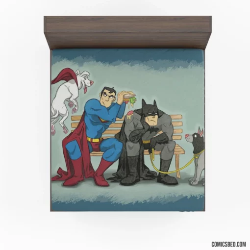 DC Comics Batman Superman Heroic Duo Fitted Sheet 1