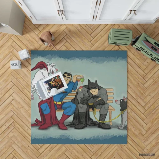 DC Comics Batman Superman Heroic Duo Rug