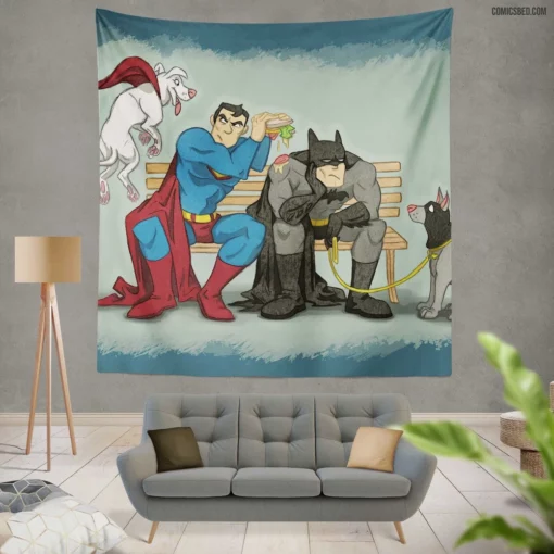 DC Comics Batman Superman Heroic Duo Wall Tapestry